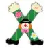 Clown Wooden Letter X