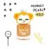 Peel Off Nail Polish Pearl Gold with Monkey Ring