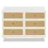 Marin with Cane 6 Drawer - Warm White and Honey cane