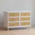 Marin with Cane 6 Drawer - Warm White and Honey cane