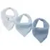 Muslin Bandana Bibs 3 Pack - Blue