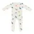 Printed Zippered Footie - Ecru Roar