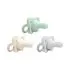 HappyPaci One-Piece Silicone Pacifier 3 Pack - Gray/Green/Ecru