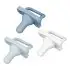 HappyPaci One-Piece Silicone Pacifier 3 Pack - Lt. Blue/Blue/White
