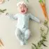 Printed Zippered Footie - Ice Rabbit