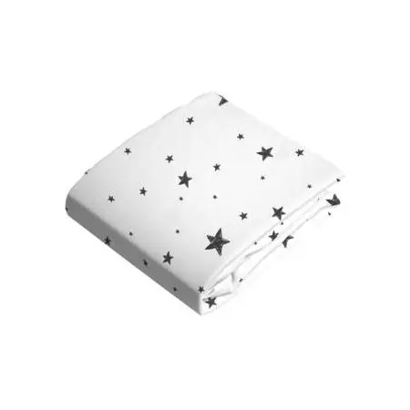 Flannel Pack N Play Sheet Scribble Stars Black n White S345-609