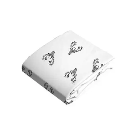 Flannel Fitted Change Pad Sheet with Slits Deer Black n White S347-679