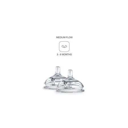Silicone Nipples Two-Pack 2 Hole Medium Flow (3-6 Months)