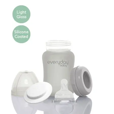 Glass Baby Bottle (150ml) - Quiet Grey