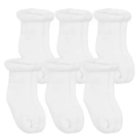 Kushies Terry 6 Pk Socks - White
