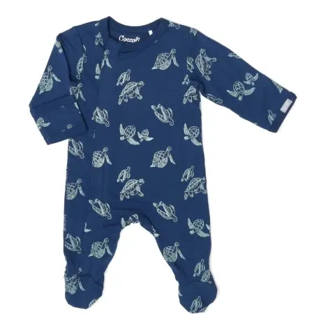 Coccoli	 Modal Zipper Footie - Turtles On Marine Tjskids.com

