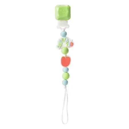 Loulou Lollipop	Beaded Pacifier Clip - Caterpillar and Apple	DCLIPCAT_EC 825754035401 Tjskids.com
