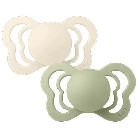 Bibs Couture Soft Silicone Pacifier 2 Pack - Ivory/Sage 02906 AC1700309 195362015875 1710309 5713795216765
