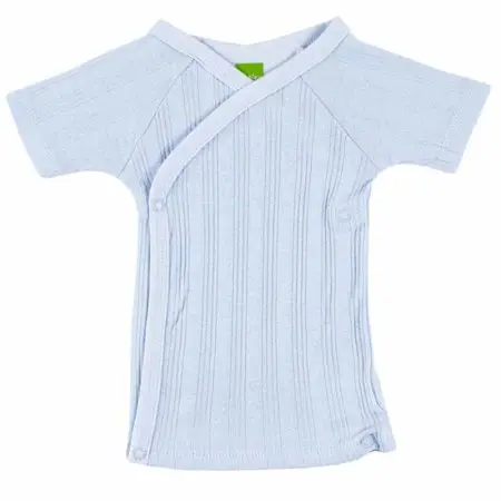 Kushies  Everyday Layette Short Sleeve Wrap Tee - Blue