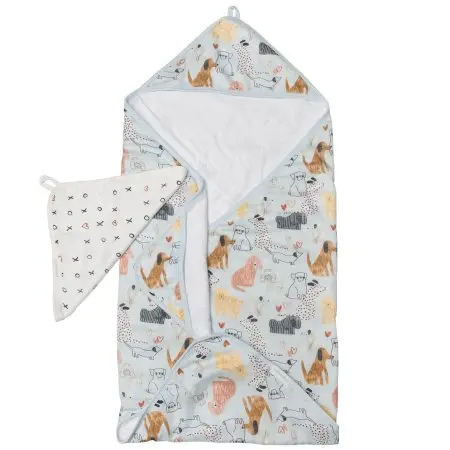 Loulou Lollipop Hooded Towel Set - Honey Puppies TWHNP 825754027116