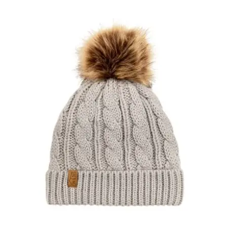 Cable Knit Beanie Adult Size - Grey