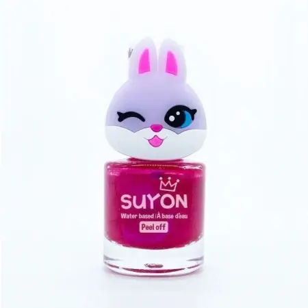 Peel Off Nail Dark Purple with Bunny Ring