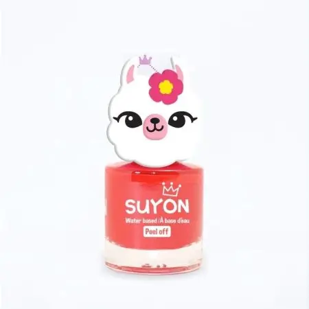 Peel Off Nail Bright Red with llama Ring