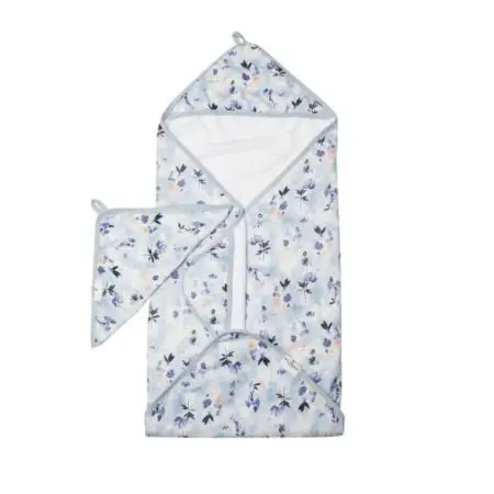 Hooded Towel Set - Ink Floral