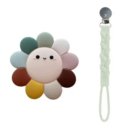 Loulou Lollipop Silicone Teether Set - Daisy - Multi