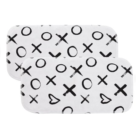 Kushies Burp Pad 2 Pack - Black White XO