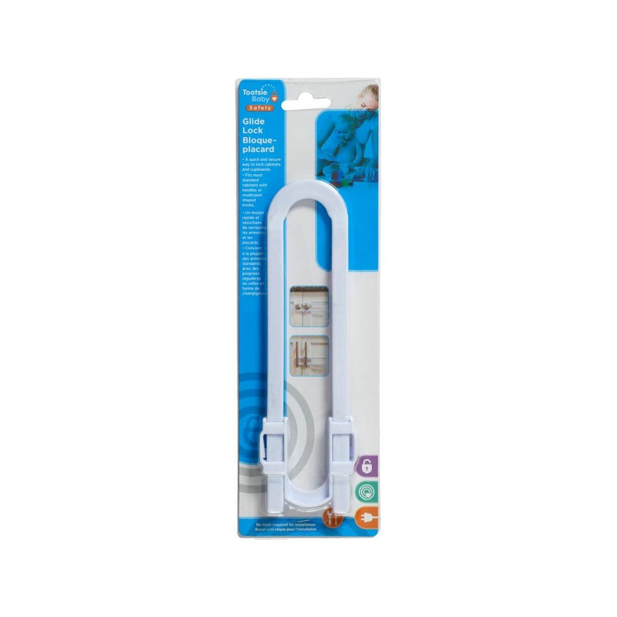Cabinet Glide Lock - White