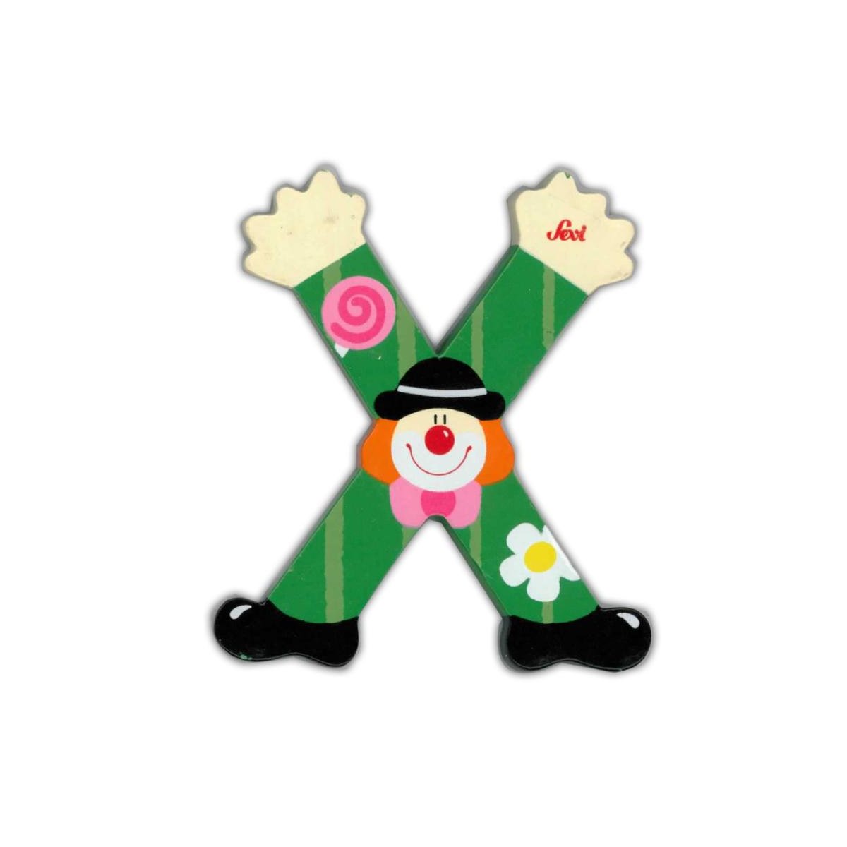 Clown Wooden Letter X