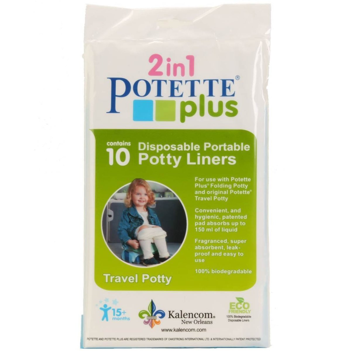 Potette Plus 10 Pack Disposable Portable Potty Liners