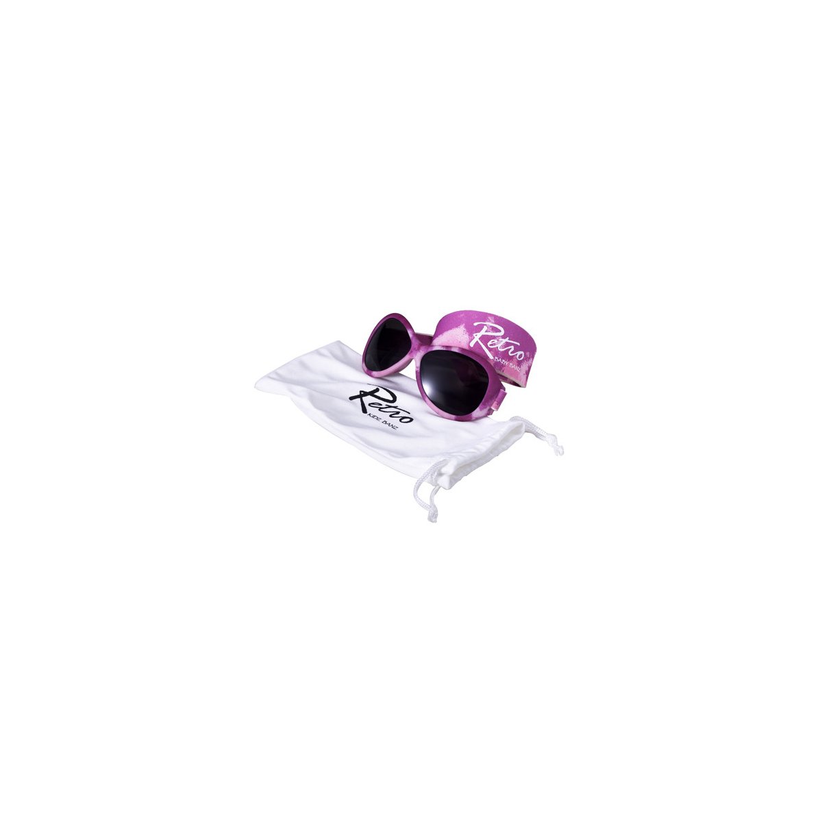 Kids Retro Wrap Around Sunglasses - Pink Diva