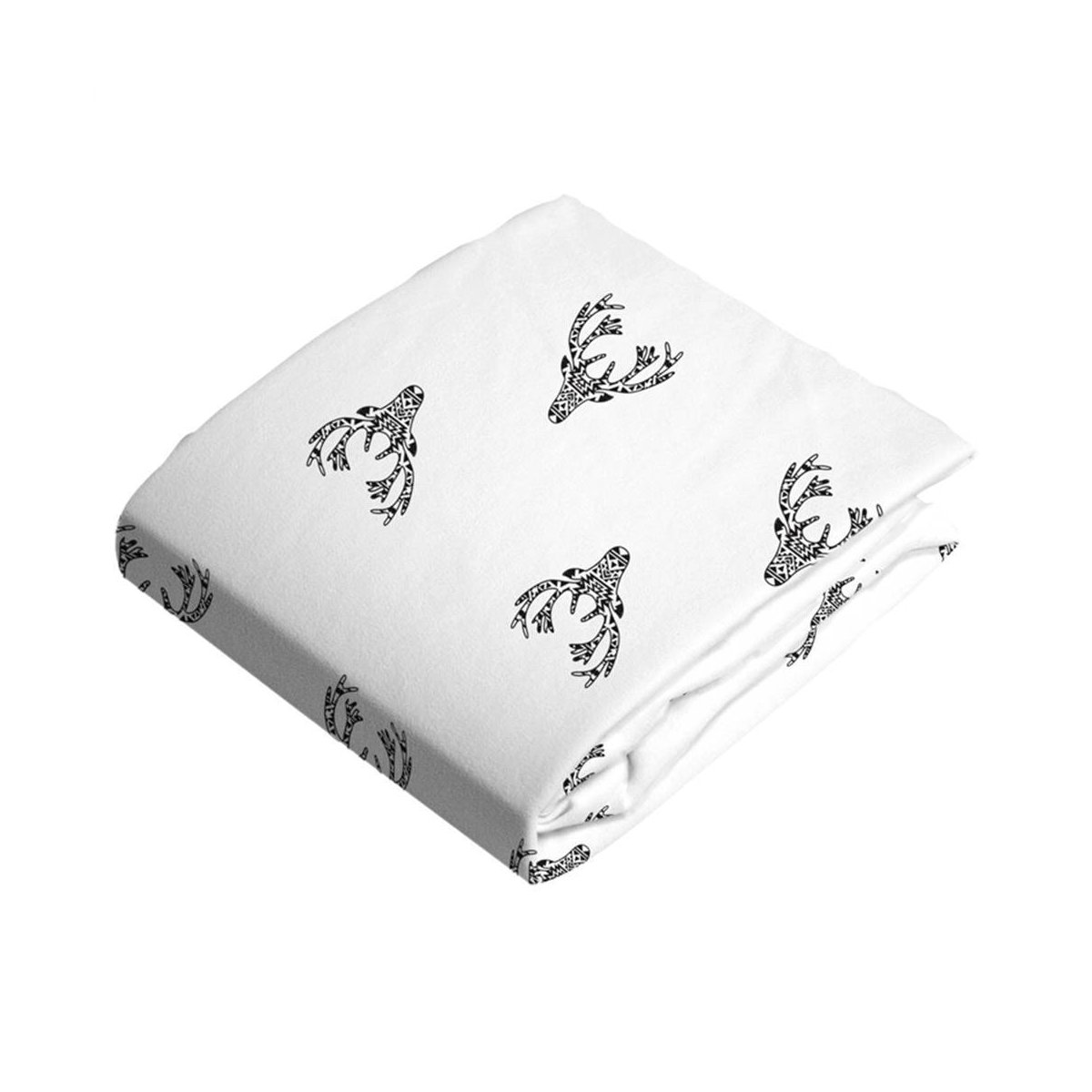Flannel Pack N Play Sheet - Deer Black & White