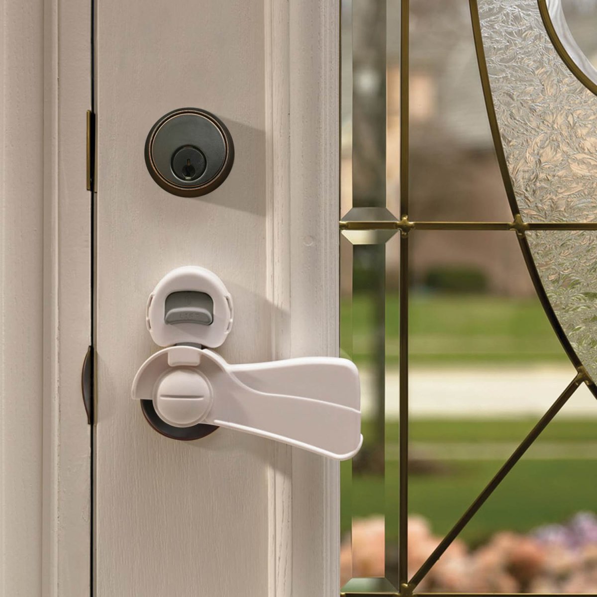 Door Lever Lock - White