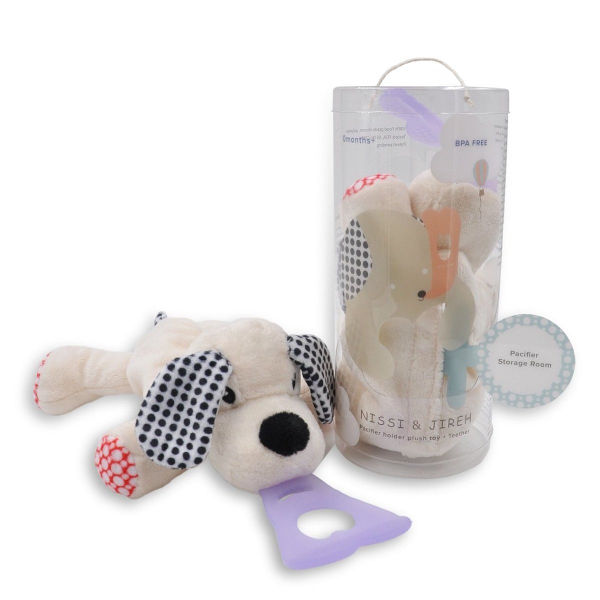 4 In 1 Pacifier Holder Plush Toy Teether - Dog