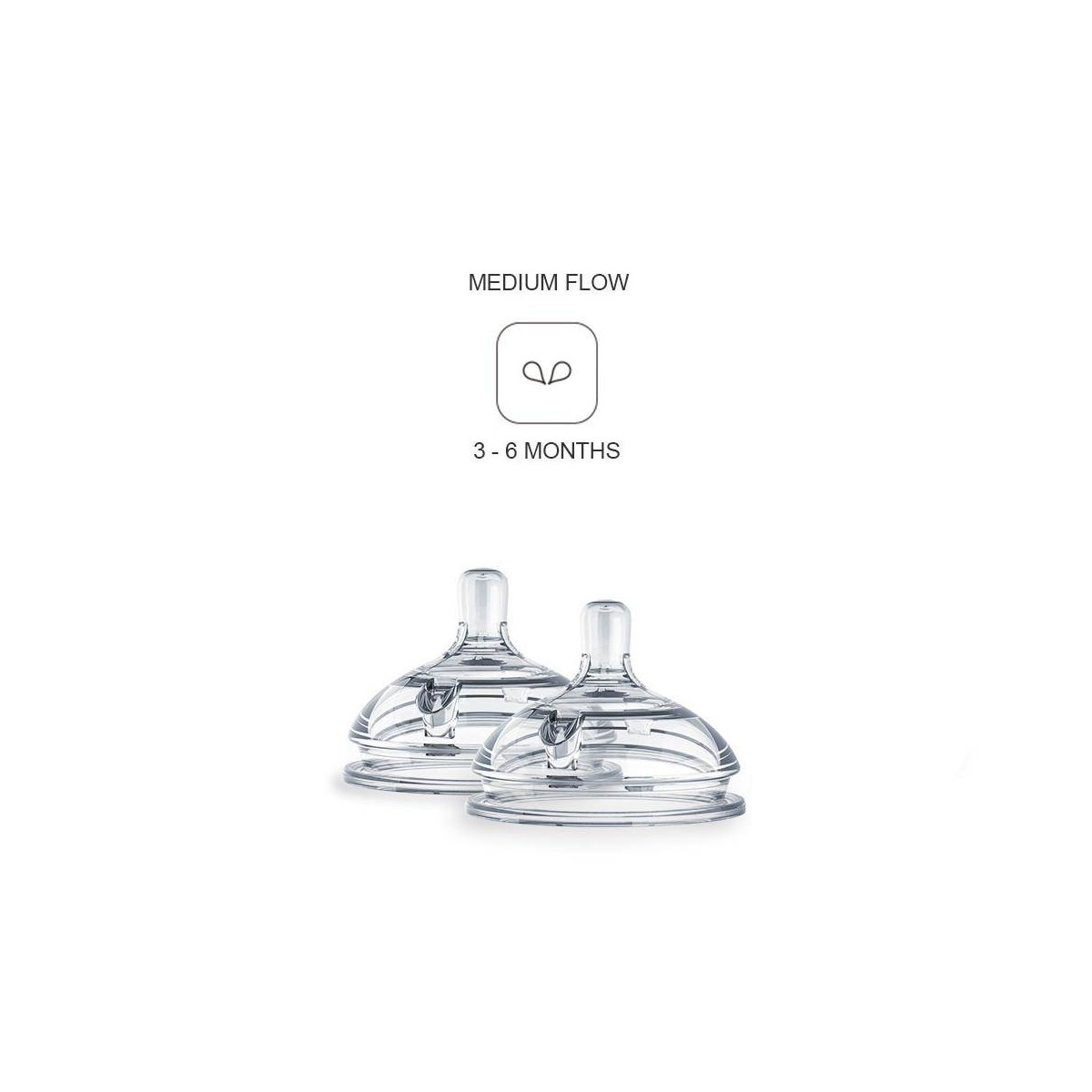 Silicone Nipples Two - Pack 2 Hole Medium Flow (3 - 6 Months)