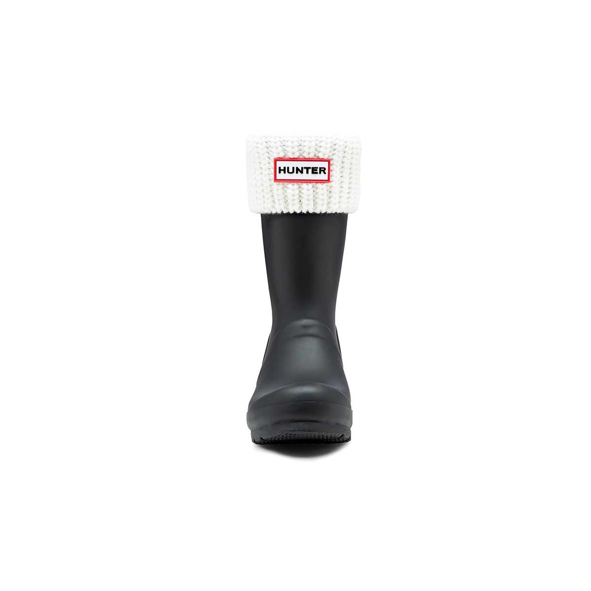 Half Cardigan Kids Boot Sock - White