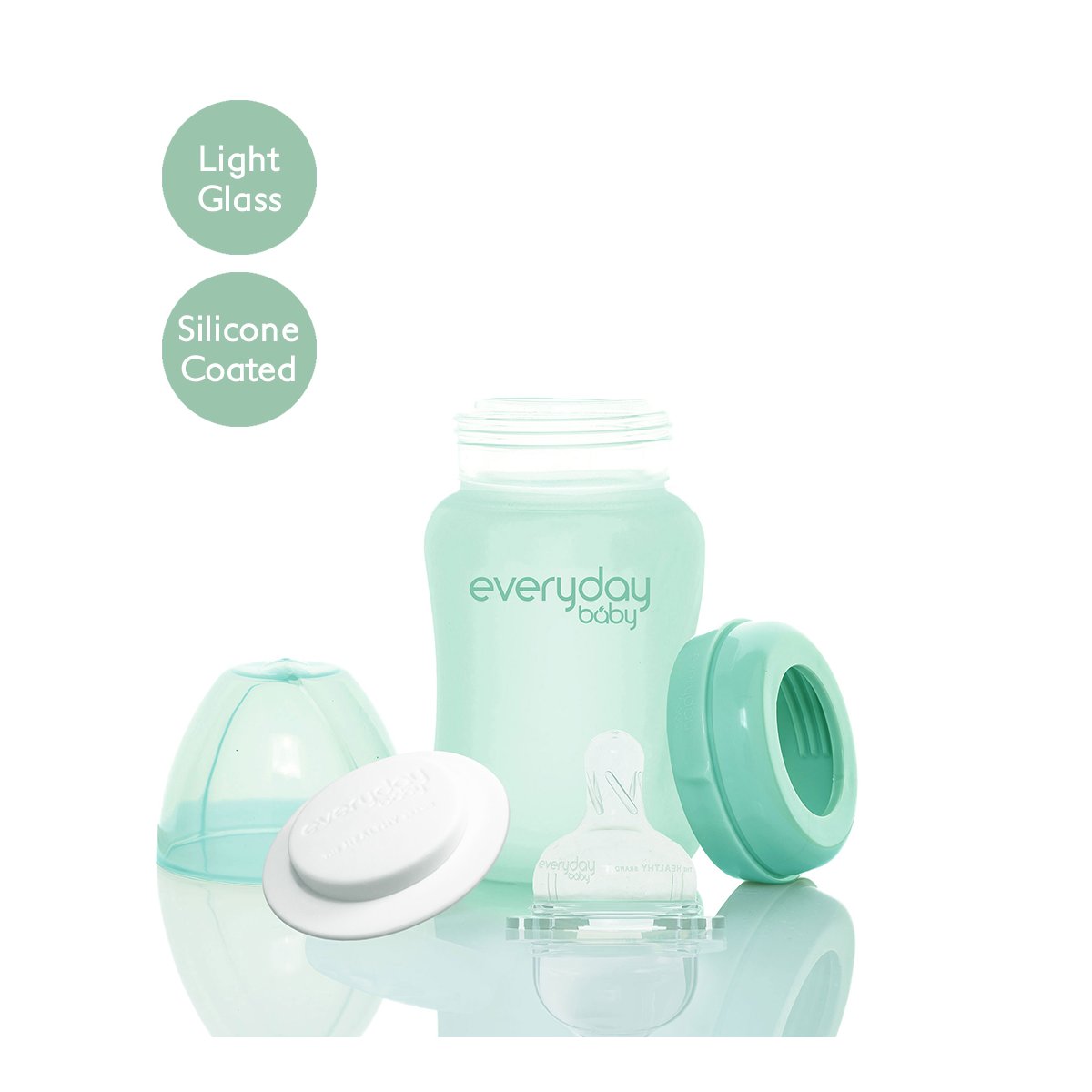 Glass Baby Bottle (150mL) - Mint Green
