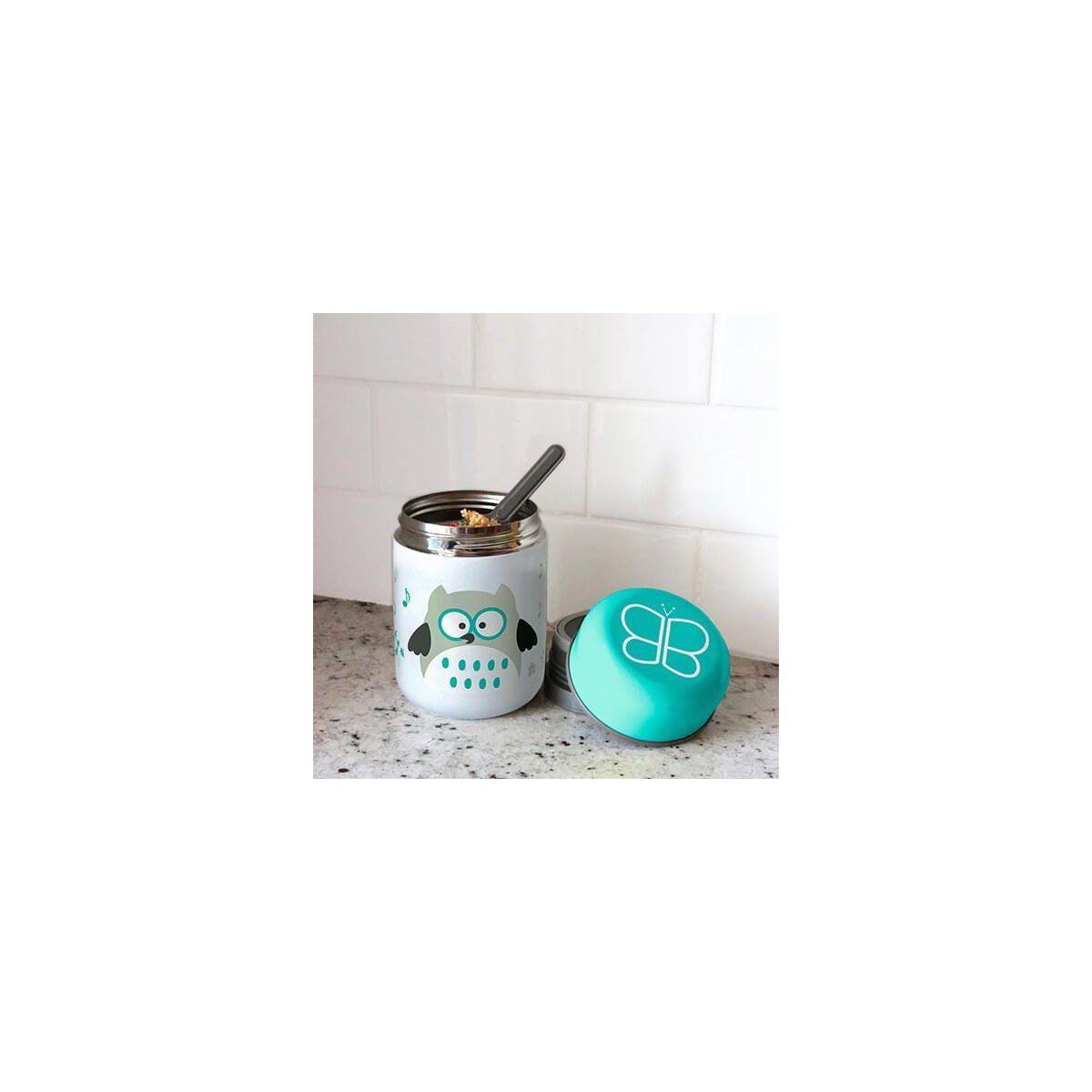 Food Thermal Container & Spoon - Aqua