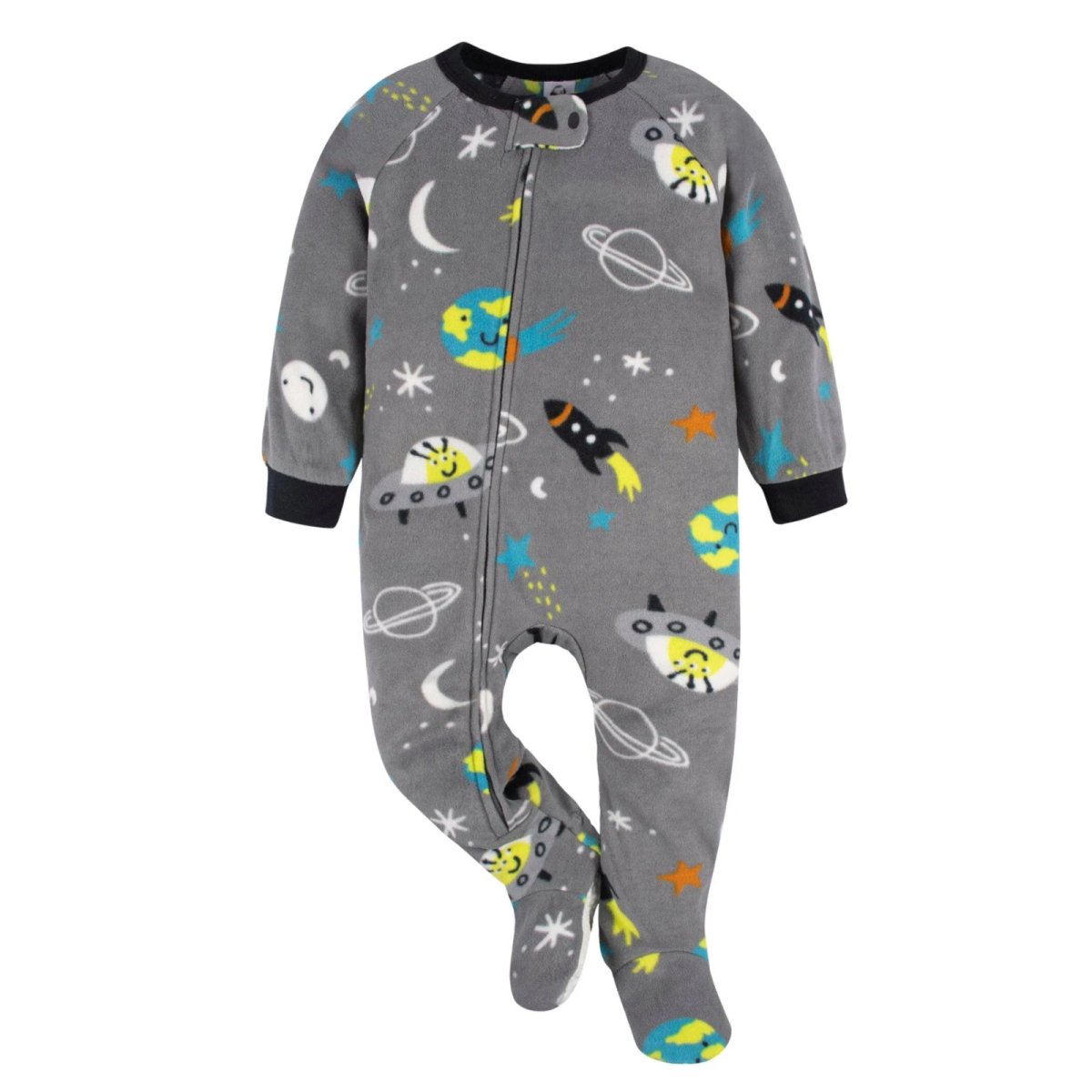 2-Pack Footed Blanket Fleece Sleepers - Space