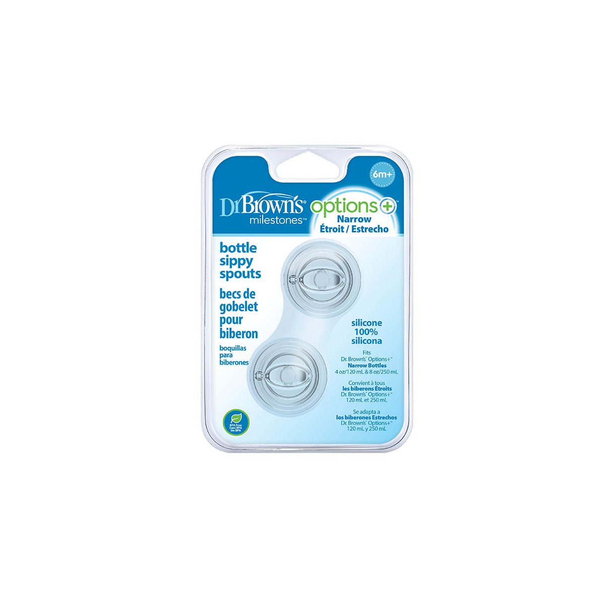 Narrow Anti-Colic Baby Bottle Sippy Spout - 2 Pack