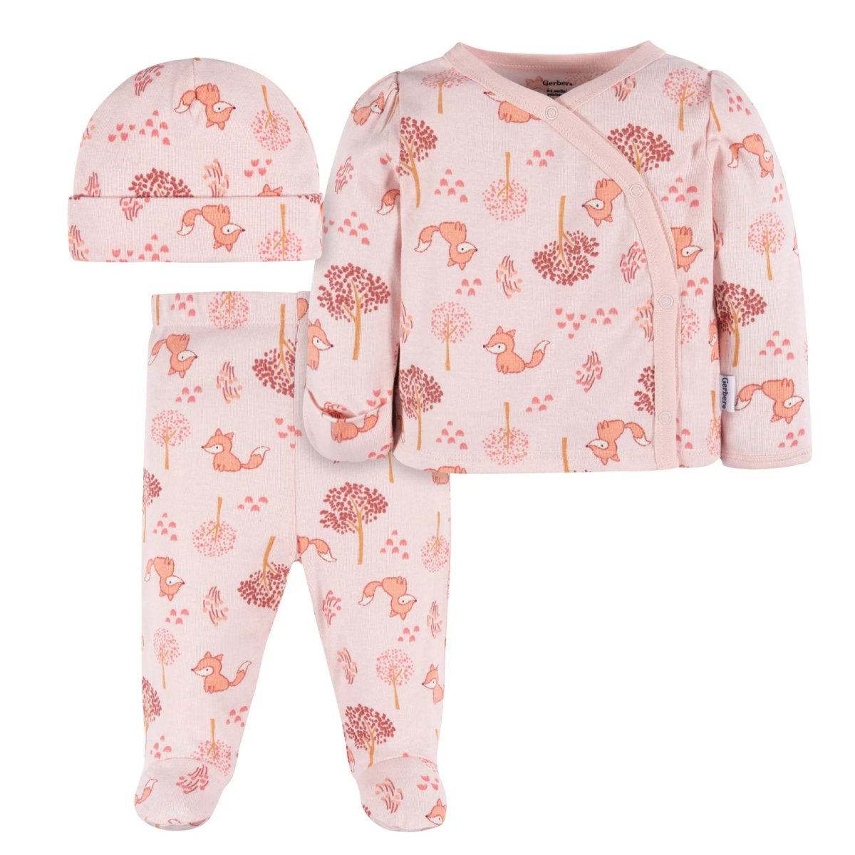 3 Piece Side Snap Sets - Dandelions 0-3m