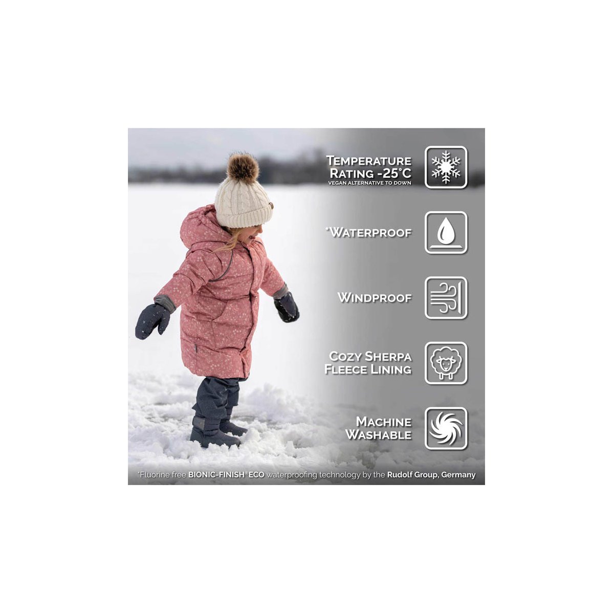 Toasty-Dry Puffy Coat - Prairie Flowers (Waterproof)