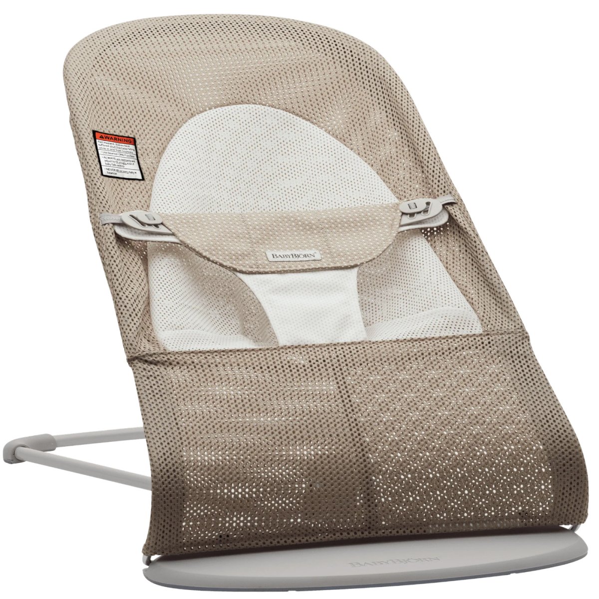 Bouncer Balance Soft, Light Gray Frame - Mesh, Gray Beige/White