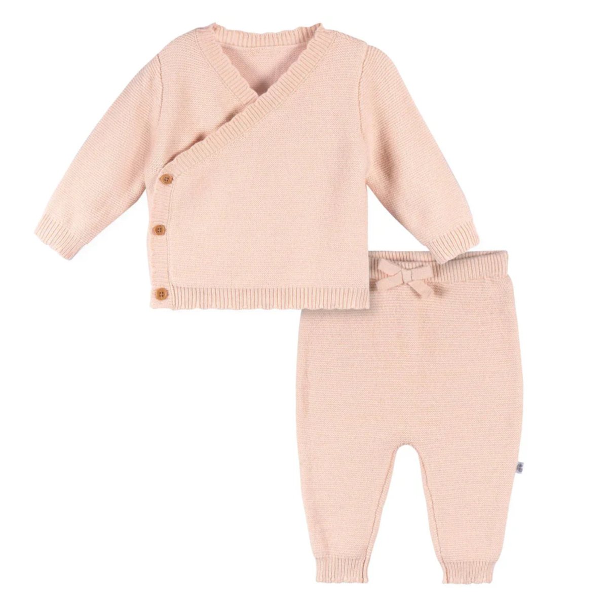 Baby Girl 2-Piece Scalloped Sweater - PINK