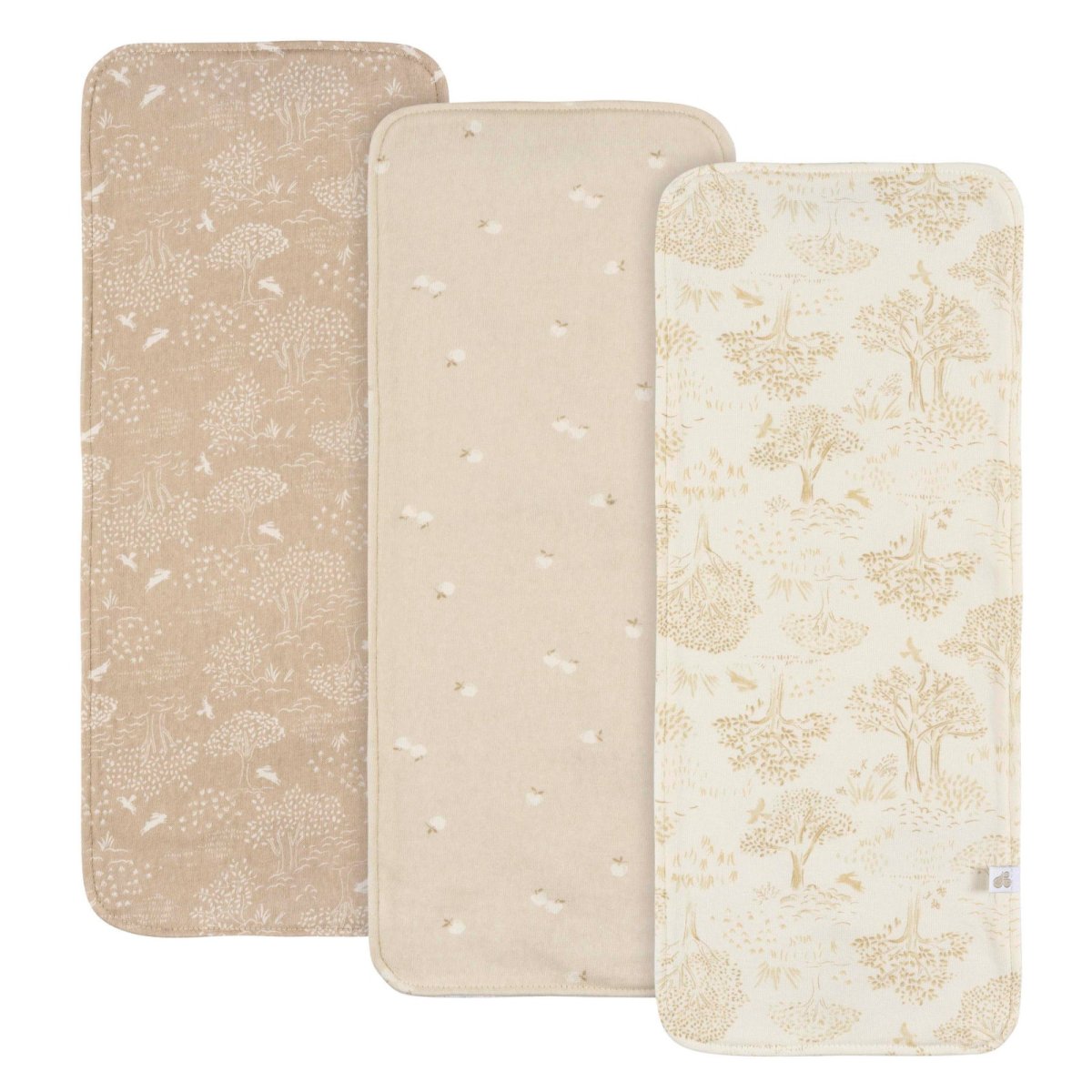 Baby Neutral 3-Pack Burplcoths - Tan