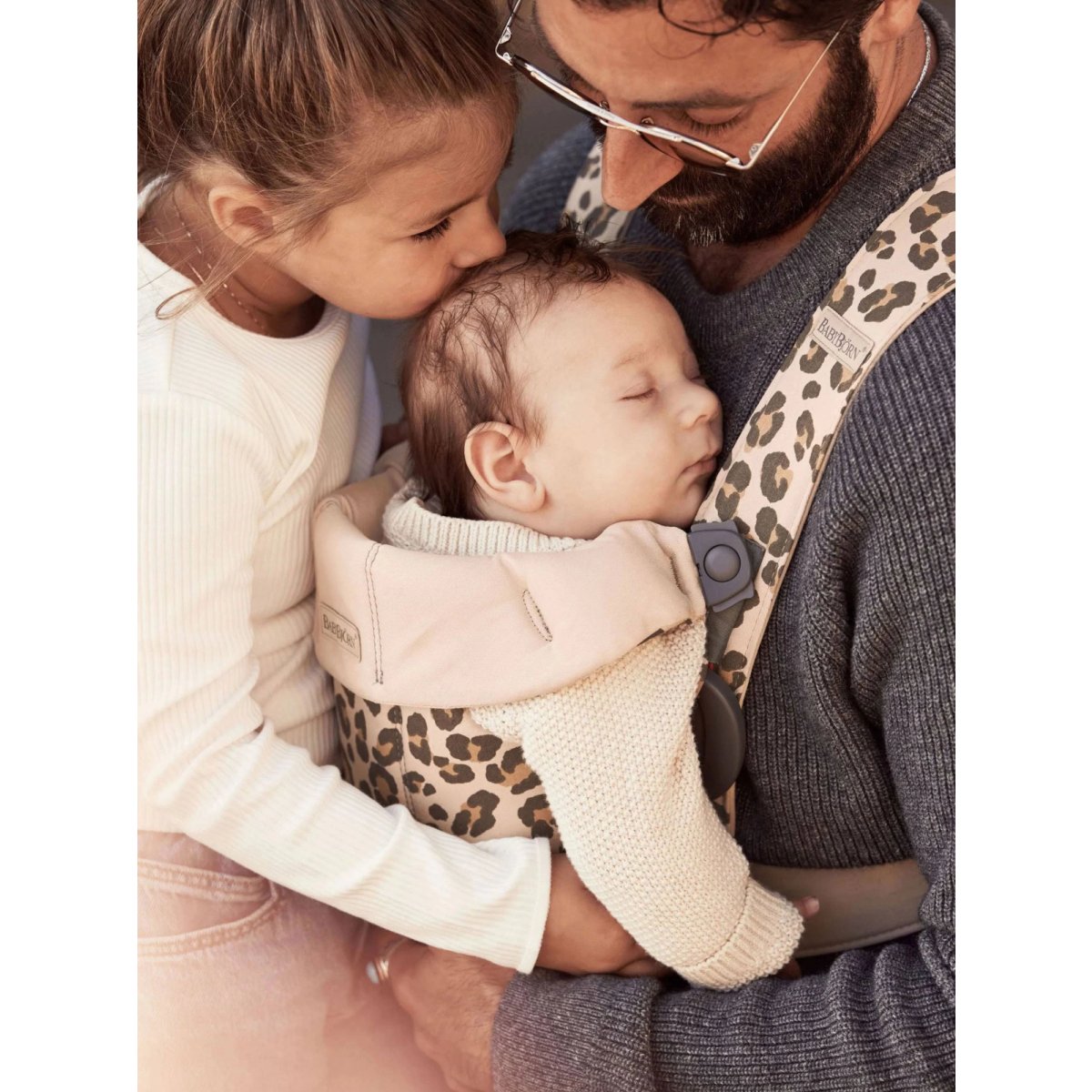 Baby Carrier Mini - Cotton, Beige Leopard