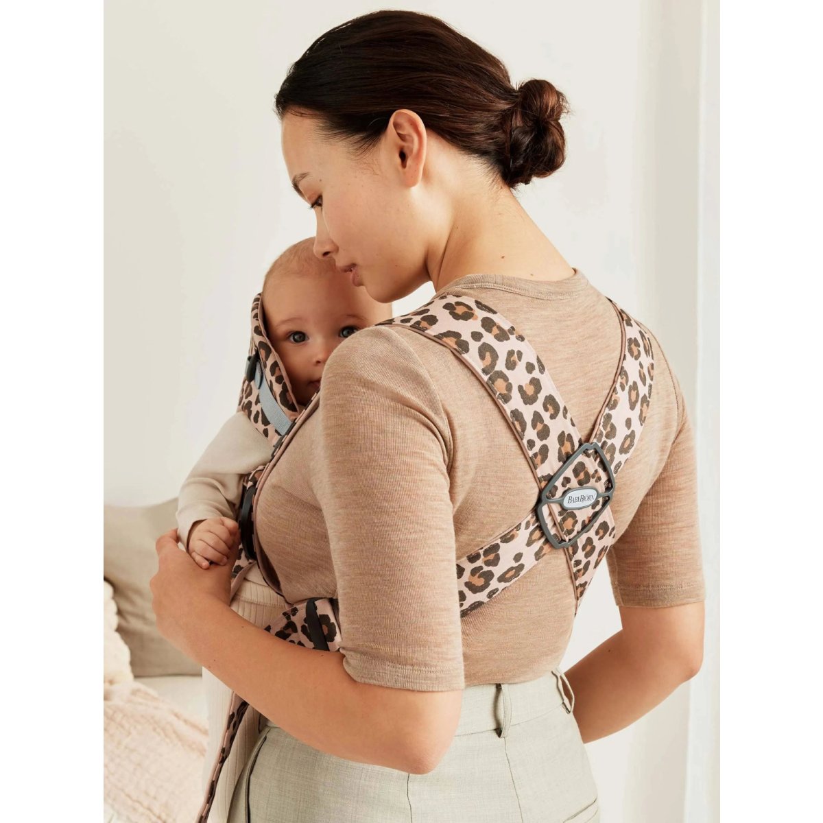 Baby Carrier Mini - Cotton, Beige Leopard