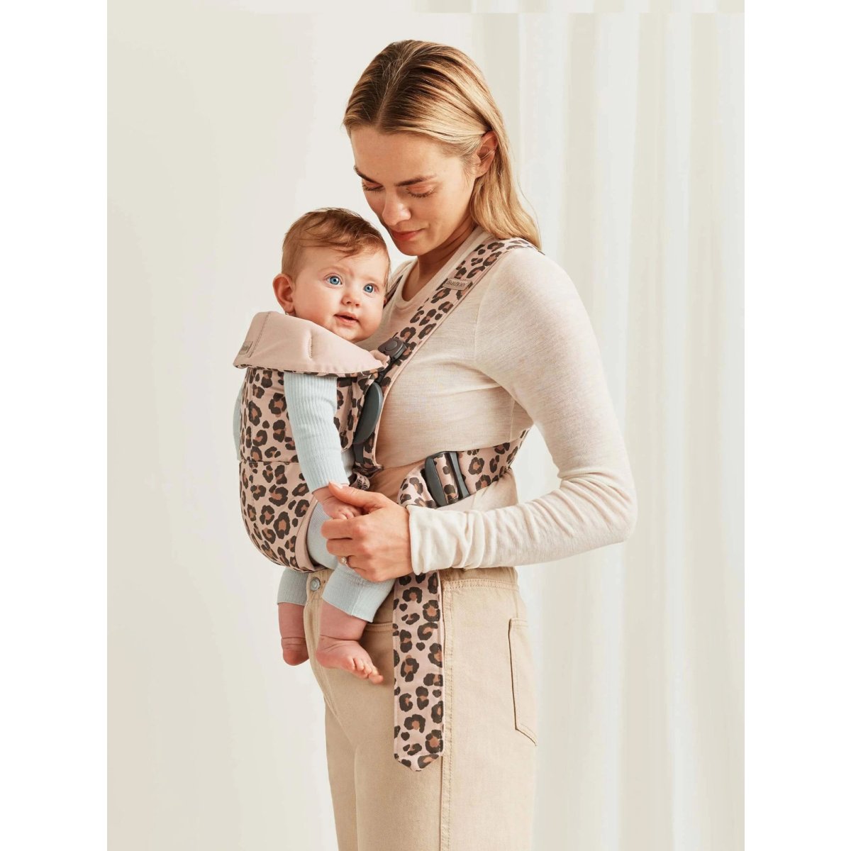Baby Carrier Mini - Cotton, Beige Leopard