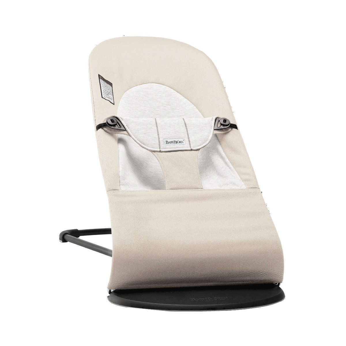 Bouncer Balance Soft- Cotton/Jersey - Beige/Gray - Black Frame