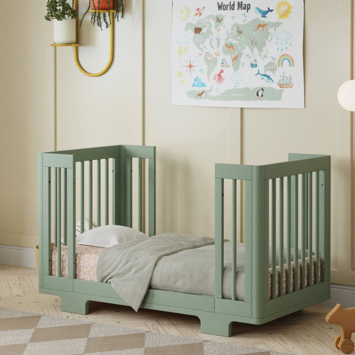 Yuzu 8 in 1 Convertible Crib with All Stages Conversion Kit - Light Sage
