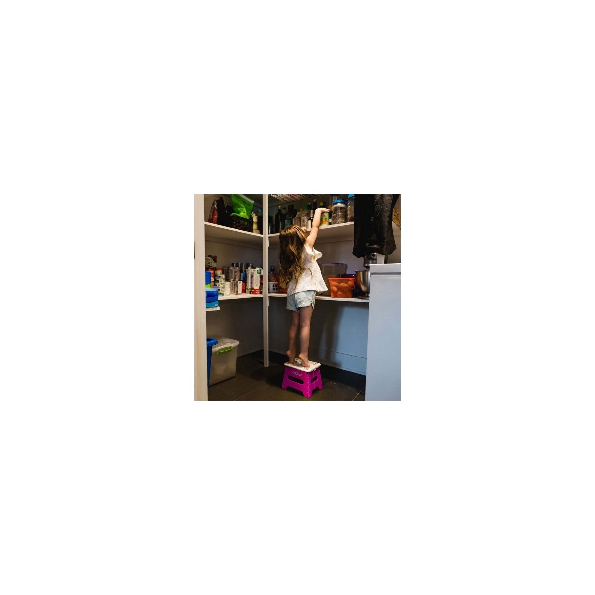 Step Folding Step Stool - Pink
