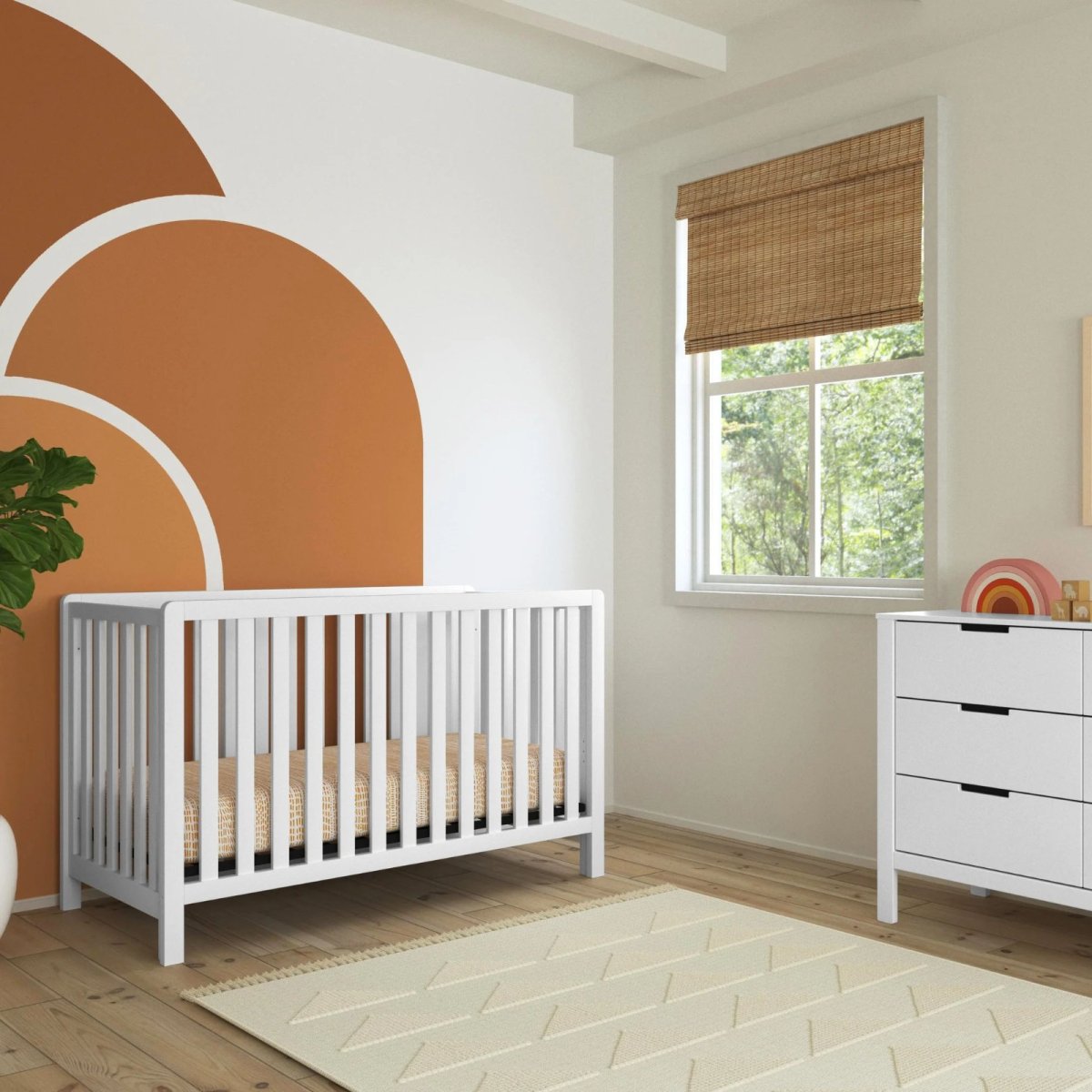Colby 4 in 1 Low Profile Convertible Crib - White 